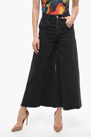 Extra Wide Leg Gaucho Denims with Raw-cut Bottom 45cm