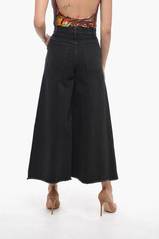 Extra Wide Leg Gaucho Denims with Raw-cut Bottom 45cm