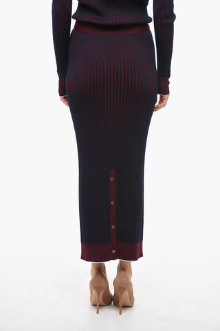 Ribbed Cotton Skirt with Elastic Waistband