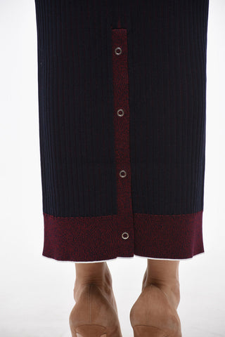 Ribbed Cotton Skirt with Elastic Waistband