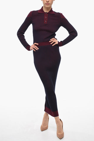Ribbed Cotton Skirt with Elastic Waistband