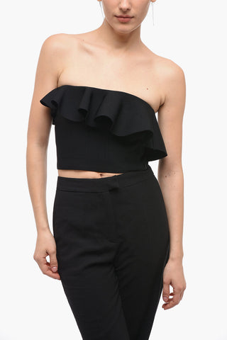 Tube Top in Misto Viscosa con Volant