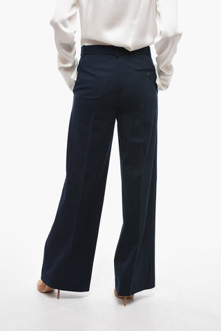 Cotton Piquet High-waisted Pants