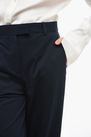 Cotton Piquet High-waisted Pants