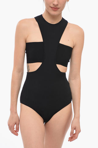 Stretch Viscose Bodysuit with Cut Out Detail