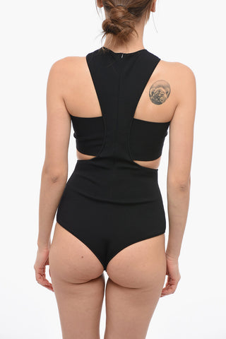 Stretch Viscose Bodysuit with Cut Out Detail