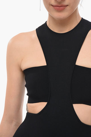Stretch Viscose Bodysuit with Cut Out Detail