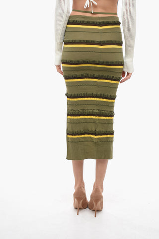 Stretchy CONCHA Maxi Skirt With Side Slit