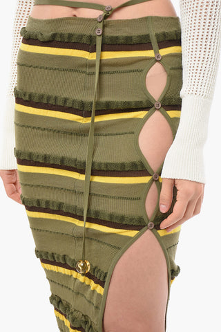 Stretchy CONCHA Maxi Skirt With Side Slit