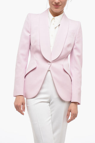 Blazer in Lana con Revers a Scialle