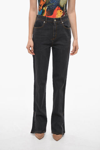Bootcut Stone Washed Denims with Ankle Splits