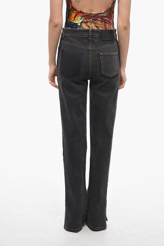 Bootcut Stone Washed Denims with Ankle Splits