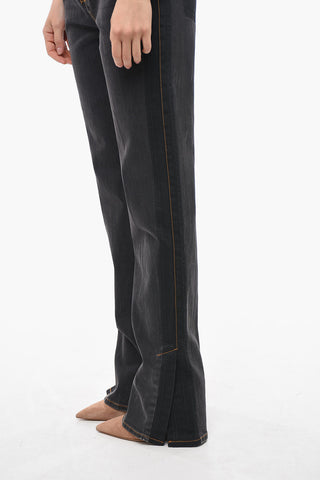 Bootcut Stone Washed Denims with Ankle Splits