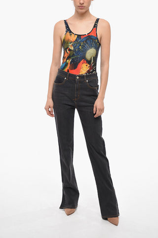 Bootcut Stone Washed Denims with Ankle Splits