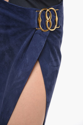 Leather Wallet Maxi Dress With Statement Buckle