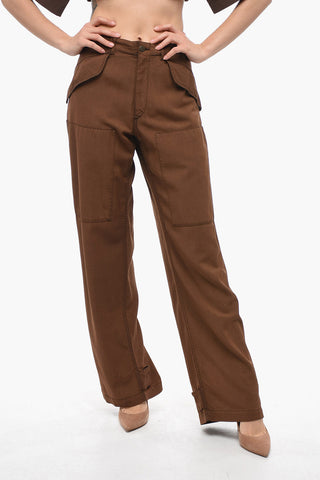 Straight Fit Wool Pants with Belt Loops