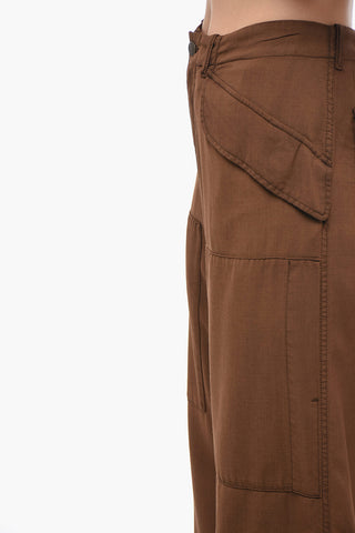 Straight Fit Wool Pants with Belt Loops