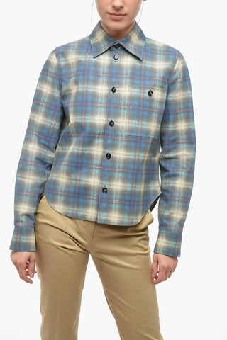 Printed Leather Shirt with District Check Motif