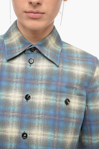 Printed Leather Shirt with District Check Motif