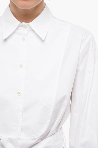 Puffed Sleeve Popeline Shirt with Belt