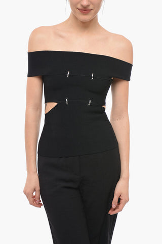 Boat Neck Top with Cut Out Detail