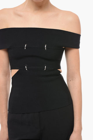 Boat Neck Top with Cut Out Detail
