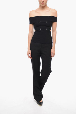 Boat Neck Top with Cut Out Detail