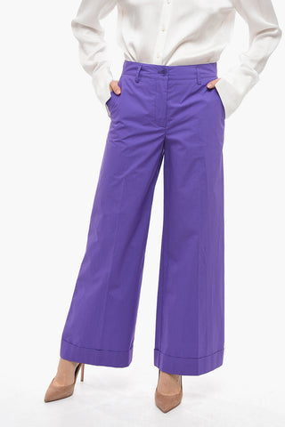 Wide Leg Pants with Turn-up Hems