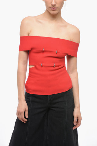 Boat Neck Top with Cut Out Detail