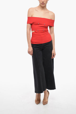 Boat Neck Top with Cut Out Detail