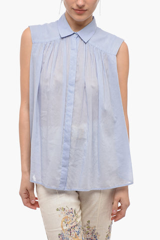 Sleeveless Cotton Blouse