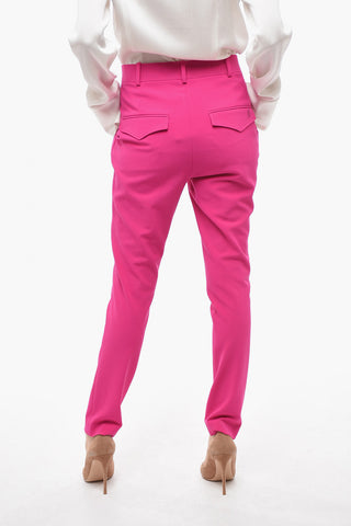 High-waisted BERRY Pants with Front Pleats