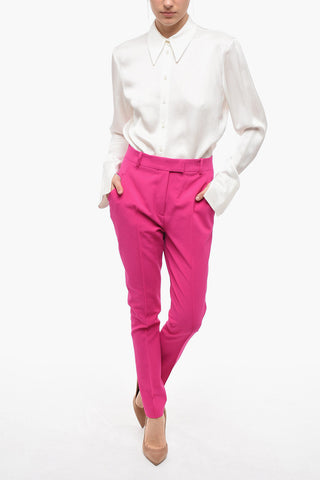 High-waisted BERRY Pants with Front Pleats