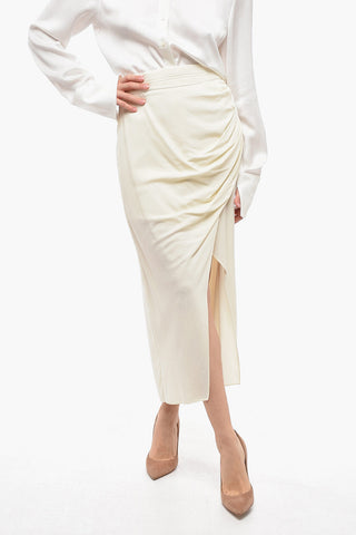 Wrap Skirt with Button Detail