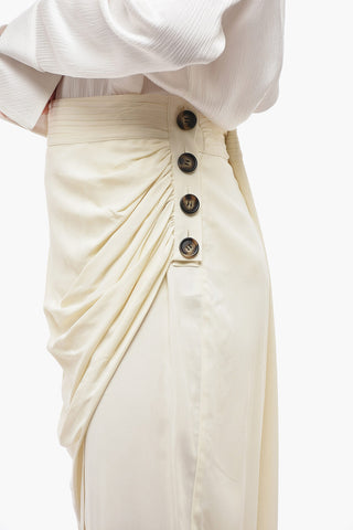 Wrap Skirt with Button Detail