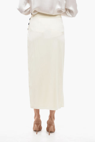 Wrap Skirt with Button Detail