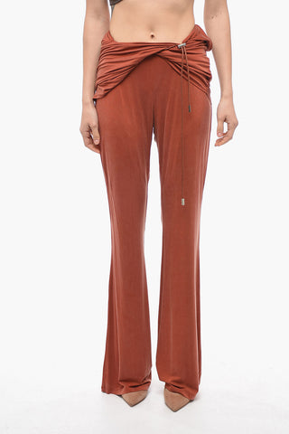 Straight Fit ESPELHO Pants With Draped Design