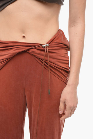 Straight Fit ESPELHO Pants With Draped Design