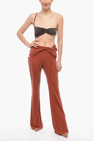 Straight Fit ESPELHO Pants With Draped Design
