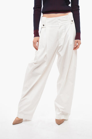 High-waisted Wide Leg Pants with Front Pleats