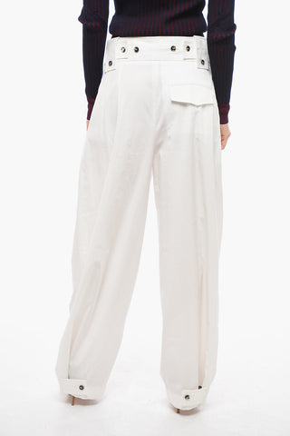 High-waisted Wide Leg Pants with Front Pleats