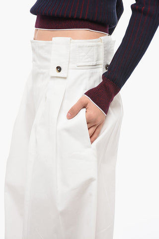High-waisted Wide Leg Pants with Front Pleats