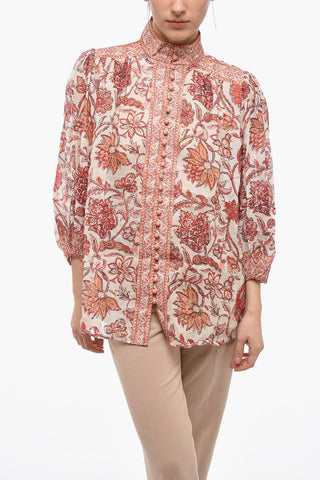 Ramie VITALI Blouse with Floral Print