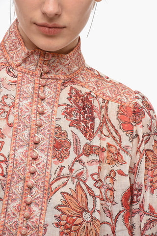 Ramie VITALI Blouse with Floral Print