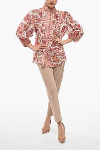 Ramie VITALI Blouse with Floral Print