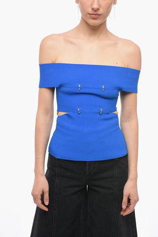 Boat Neck Top with Cut Out Detail