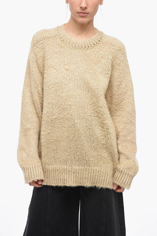 Crew Neck Linen UNISEX Pullover with Distressed Effect