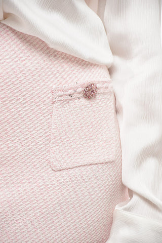 Minigonna in Maglia con Bottoni Gioiello