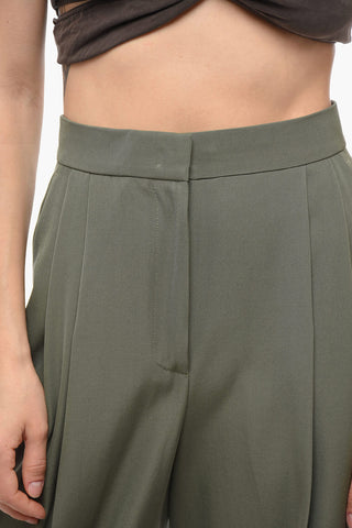Wool Blend Palazzo Pants with Pleats