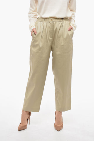 Pantaloni Crop con Elastico in Vita